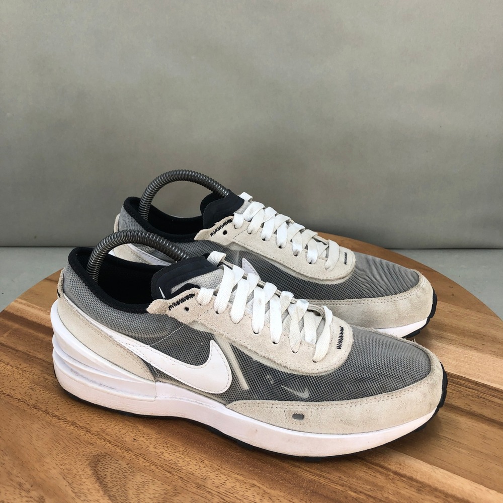 Nike Waffle One Premium Sneakers Gray White Suede Mesh Youth Size 7Y Lightweight